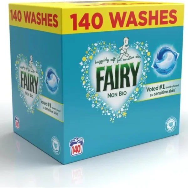 Fairy Non Bio Pods Clothes Detergent Cleaning Power Washing Capsule Pack 140 Pcs